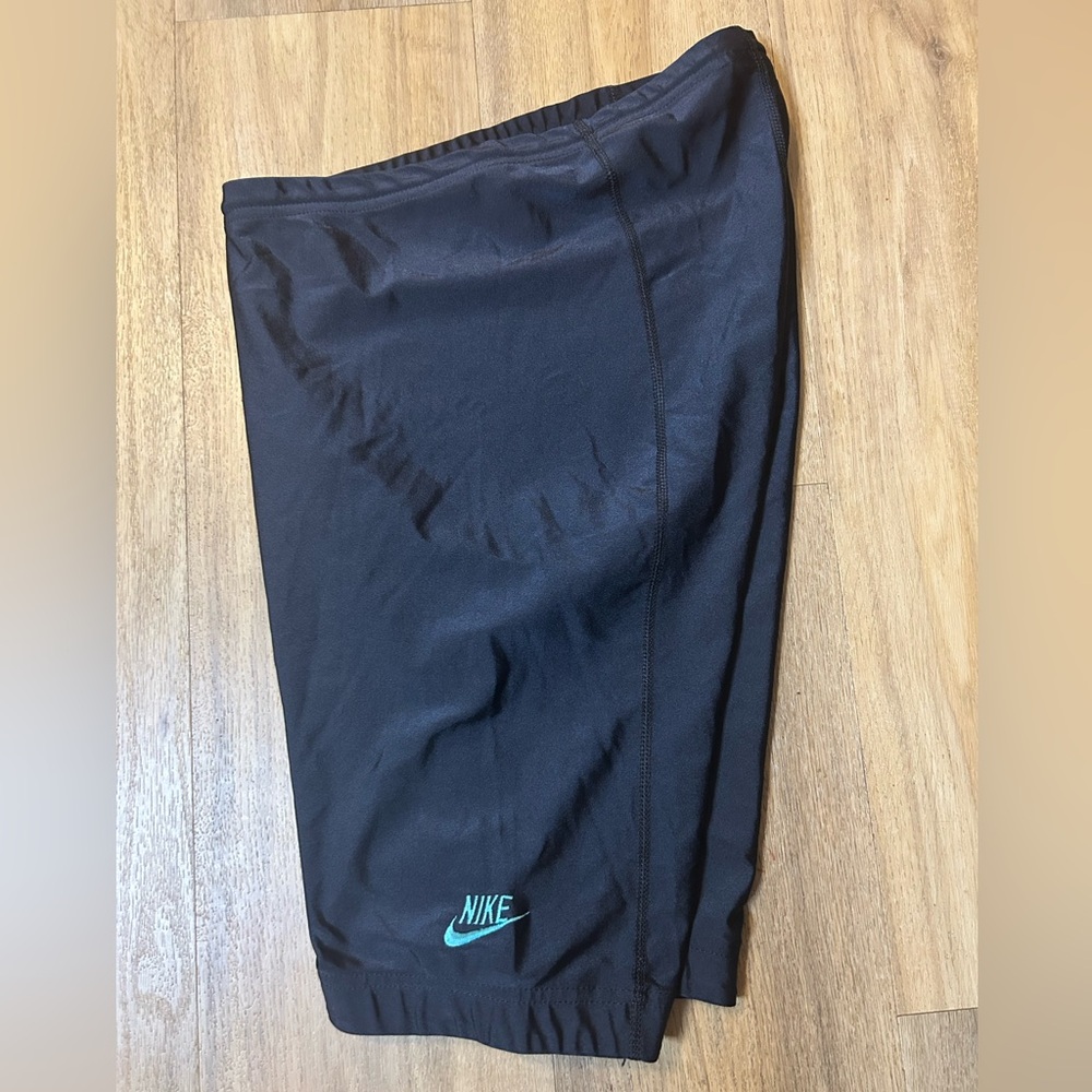 Nike Black Shorts with Teal Logo